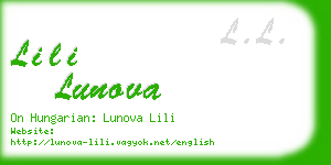 lili lunova business card